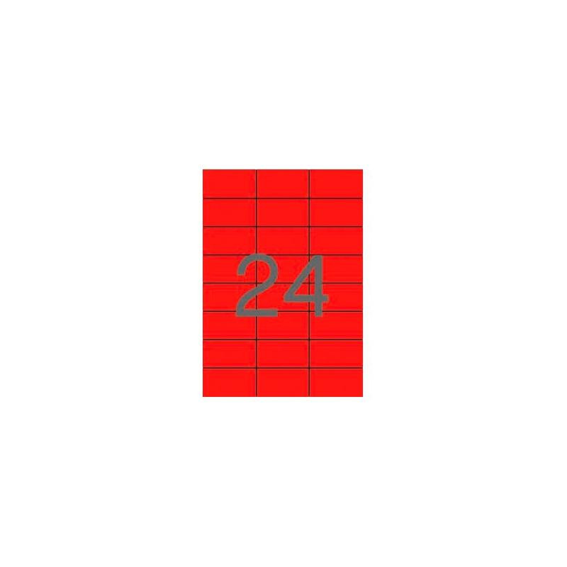 (01593) APLI ETIQUETAS ADHESIVAS 70X37MM INKJET/LÁSER C/RECTOS 24 X 20H ROJO (01593) APLI ETIQUETAS ADHESIVAS 70X37MM INKJET/LÁSER C/RECTOS 24 X 20H ROJO