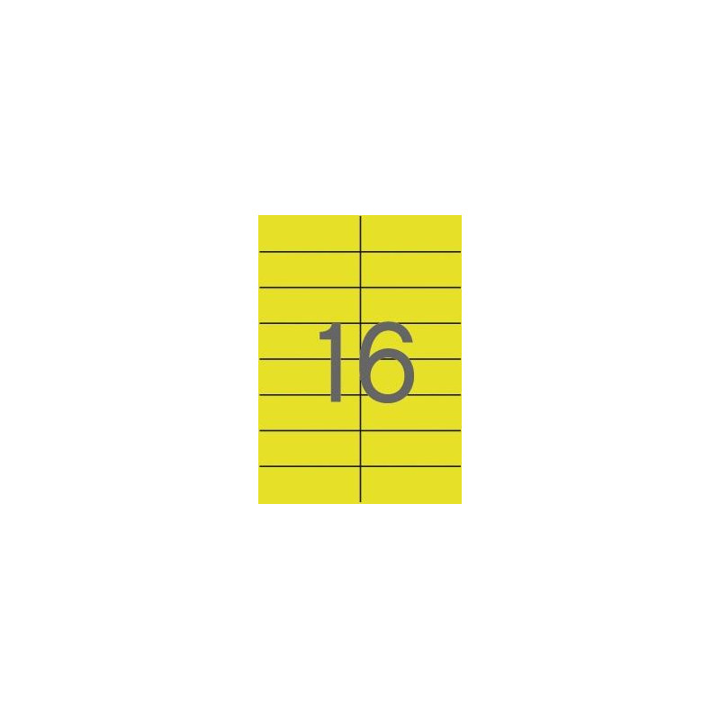 (01595) APLI ETIQUETAS ADHESIVAS 105X37MM INKJET/LÁSER C/RECTOS 16 X 20H AMARILLO FLUORESCENTE (01595) APLI ETIQUETAS ADHESIVAS 105X37MM INKJET/LÁSER C/RECTOS 16 X 20H AMARILLO FLUORESCENTE