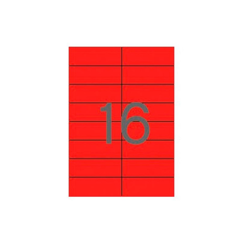 (01597) APLI ETIQUETAS ADHESIVAS 105X37MM INKJET/LÁSER C/RECTOS 16 X 20H ROJO FLUORESCENTE (01597) APLI ETIQUETAS ADHESIVAS 105X37MM INKJET/LÁSER C/RECTOS 16 X 20H ROJO FLUORESCENTE