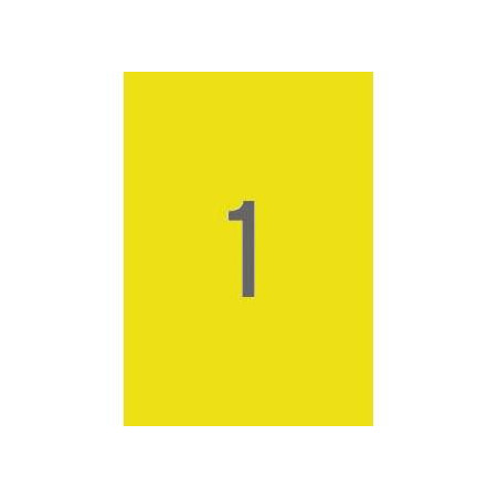 (01599) APLI ETIQUETAS ADHESIVAS 210X297MM INKJET/LÁSER C/RECTOS 1 X 20H AMARILLO