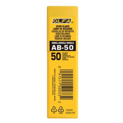 (AB-50) OLFA REPUESTO CUTTER 9MM / CUCHILLA FRACTURABLE 50 CUCHILLAS