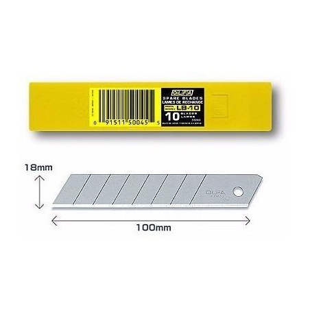 (LB-10) OLFA REPUESTO CUTTER 100X18MM / CUCHILLA FRACTURABLE 10 CUCHILLAS