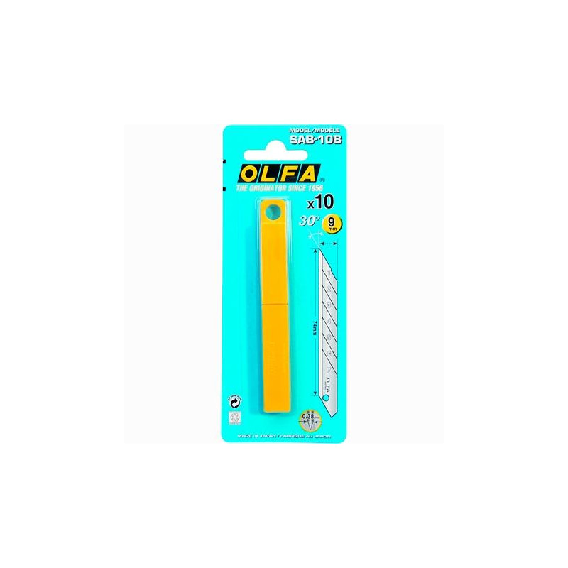 (SAB-10B) OLFA REPUESTO CUTTER 9MM / CUCHILLA FRACTURABLE 10 CUCHILLAS (SAB-10B) OLFA REPUESTO CUTTER 9MM / CUCHILLA FRACTURABLE 10 CUCHILLAS