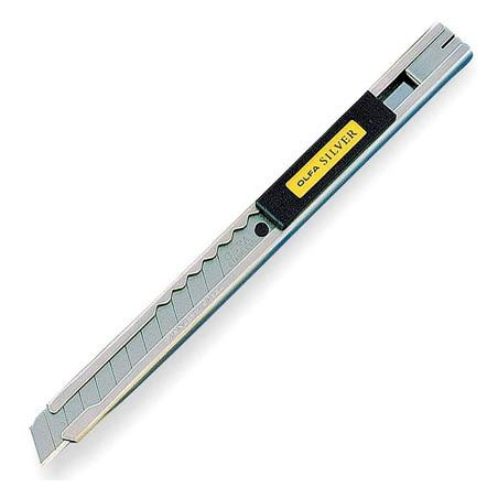 (SILVER) OLFA CUTTER SILVER  / CUCHILLA FRACTURABLE DE 9 MM / SISTEMA AVANCE CUCHILLA AUTOMATICO