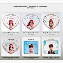 (1800) OLI IN LOVE COLGANTES BISUTERÍA COLECCIÓN COMUNION PACK 18 UNIDADES SURTIDOS