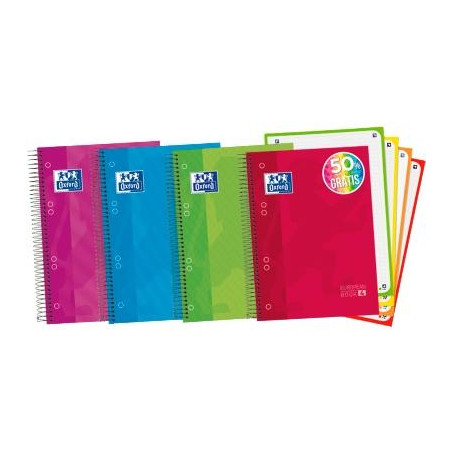 (100430568) OXFORD CUADERNO CLASSIC EUROPEANBOOK 4 WRITE&ERASE 120H A5+ 5X5 MICROPERFORADO T/EXTRADURA C/SURTIDOS