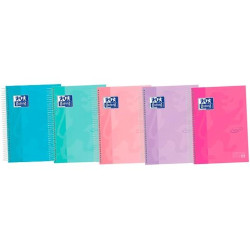(400133561) OXFORD CUADERNO TOUCH EUROPENANBOOK 4 MICROPERFORADO 120H A5+ 5X5MM TAPA EXTRADURA C/SURTIDOS PASTEL