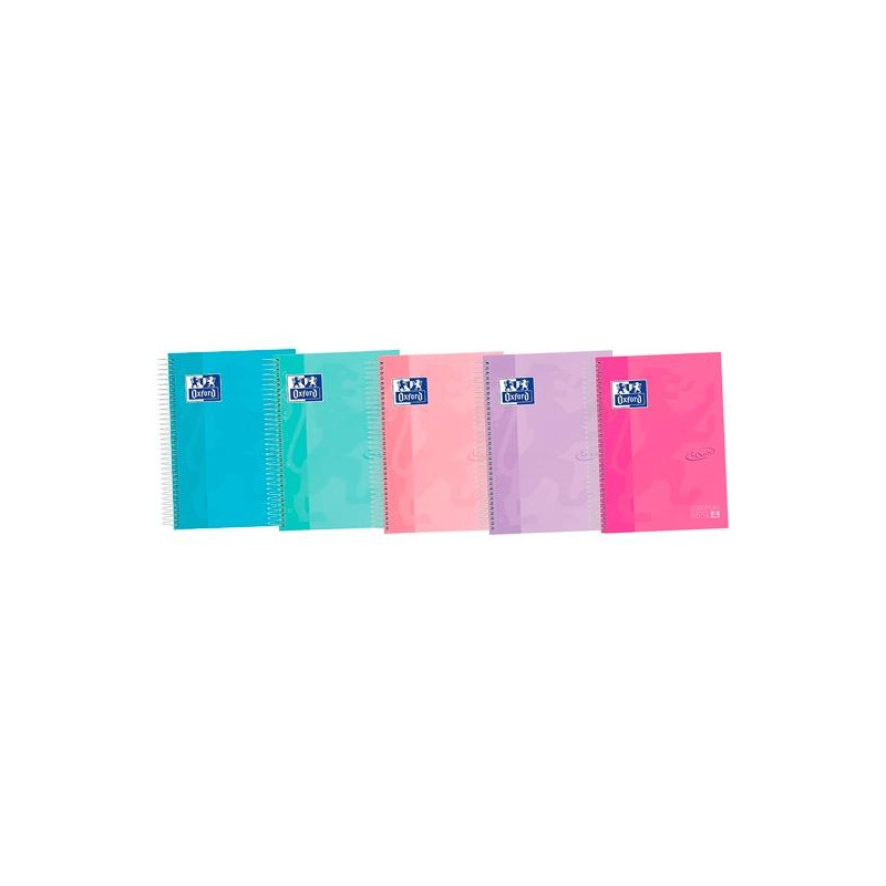 (400133561) OXFORD CUADERNO TOUCH EUROPENANBOOK 4 MICROPERFORADO 120H A5+ 5X5MM TAPA EXTRADURA C/SURTIDOS PASTEL