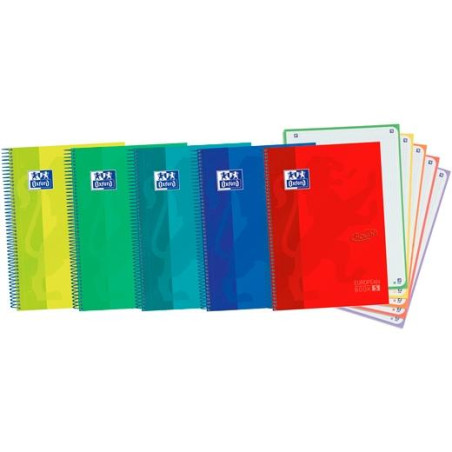 (400138671) OXFORD CUADERNO EBOOK 5 TOUCH ESPIRAL MICROPERFORADO A4+ 120H 5X5MM TAPA EXTRADURA C/SURTIDOS VIVOS