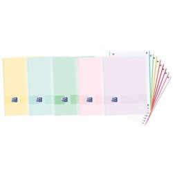 (400158956) OXFORD CUADERNO LIVE&GO EUROPEANBOOK 8 MICROPEERFORADO 160H A4+ 5X5 TAPA DE PLÁSTICO C/SURTIDOS PASTEL