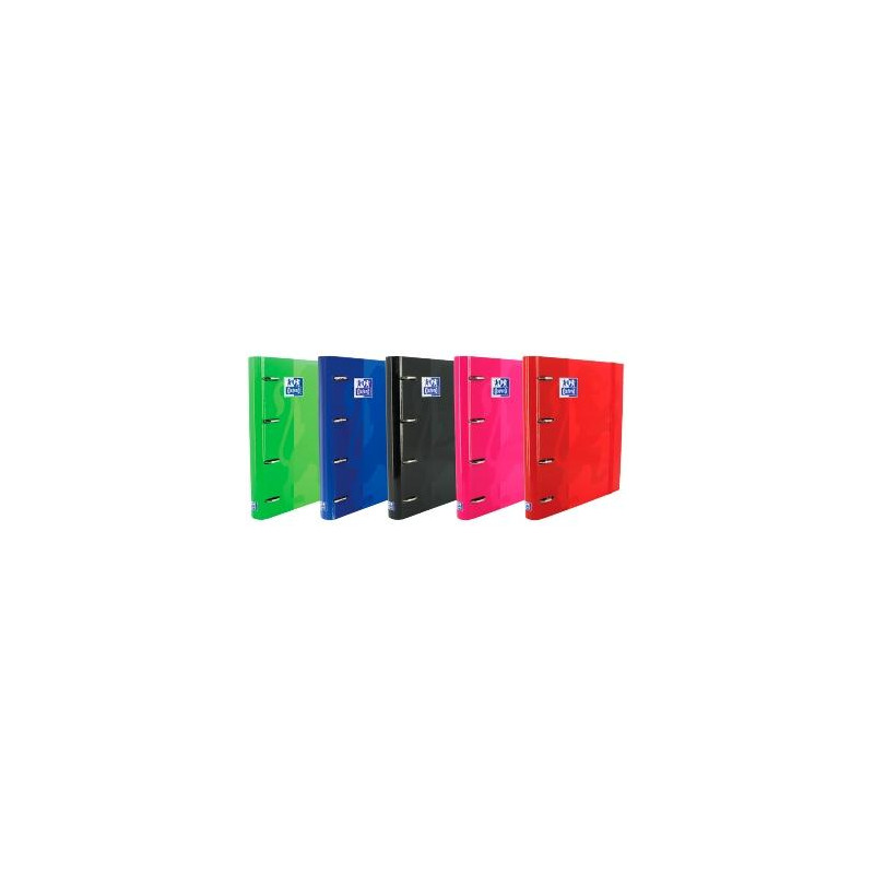 (400106676) OXFORD CARPETA ANILLAS 4X35MM EUROPEANBINDER C/RECAMBIO 100H A4+ 5X5 C/GOMA C/SURTIDOS VIVOS