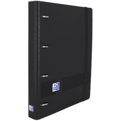 (400119071) OXFORD CARPETA ANILLAS 4X35MM LIVE&GO EUROPEANBINDER C/RECAMBIO A4+ 5X5 TAPA POLYFOAM NEGRO
