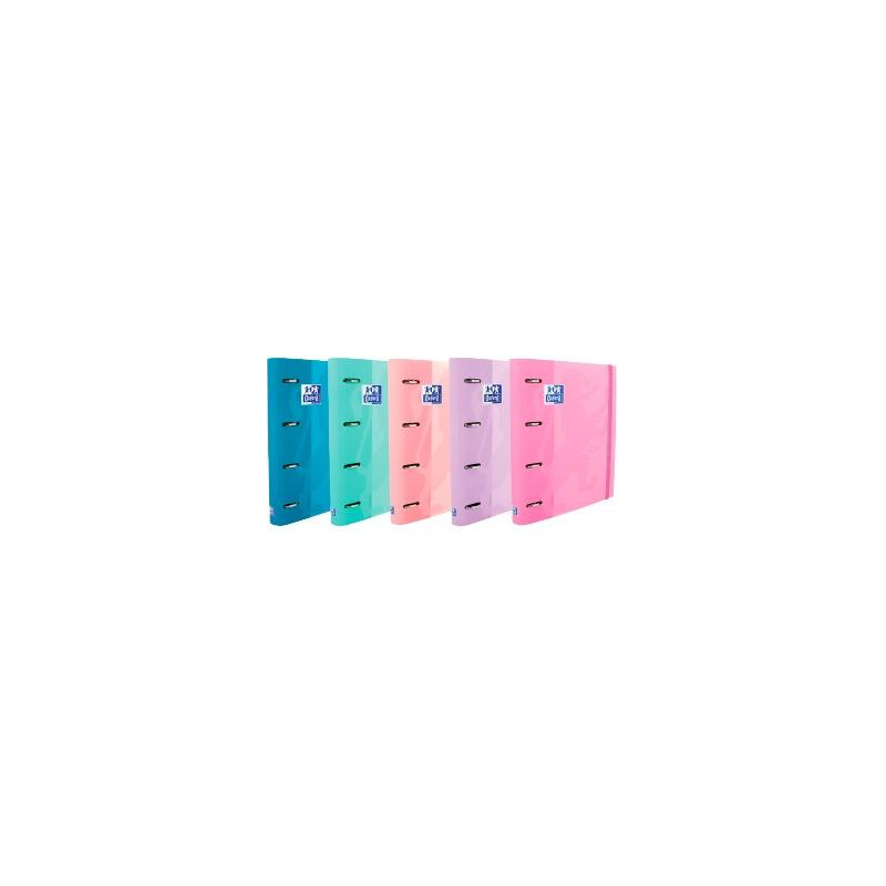 (400119130) OXFORD CARPETA DE ANILLAS 4X35MM TOUCH EUROPEANBINDER C/RECAMBIO 100H A4+ 5X5 T/EXTRADURA C/SURTIDOS PASTEL