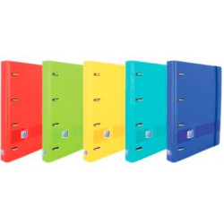 (400146174) OXFORD LIVE & GO CARPETA 4 ANILLAS EUROPEANBINDER POLYFOAM C/ RECAMBIO 100H 5X5 A4+ COLORES SURTIDOS VIVOS