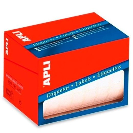 (01694) APLI ETIQUETAS PARA PRECIOS 34X53MM ESCRITURA MANUAL CANTOS ROMOS ROLLO DE 900 BLANCO