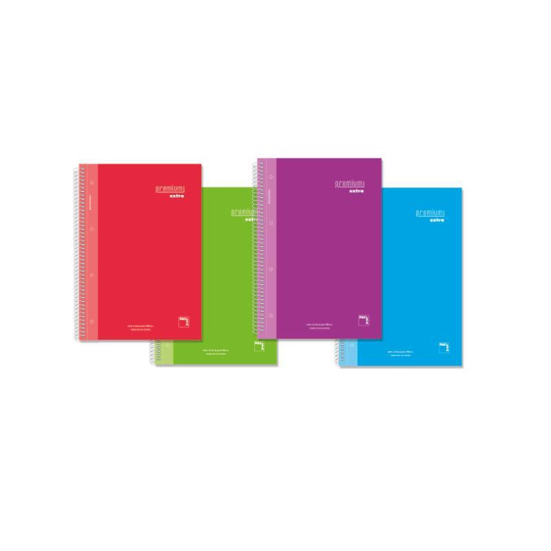 (16481) PACSA CUADERNO PREMIUM EXTRA 120H A4 90GR 5X5+GRECA MICROPERFORADO T/EXTRADURA PACK 4 UD C/SURTIDOS (16481) PACSA CUADERNO PREMIUM EXTRA 120H A4 90GR 5X5+GRECA MICROPERFORADO T/EXTRADURA PACK 4 UD C/SURTIDOS