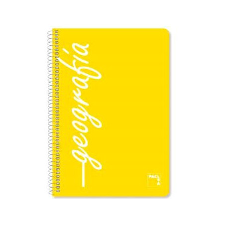 (16527) PACSA CUADERNO ASIGNATURAS 80H FOLIO 90GR 4X4MM TAPAS PP PACK 4 UD "GEOGRAFÍA"