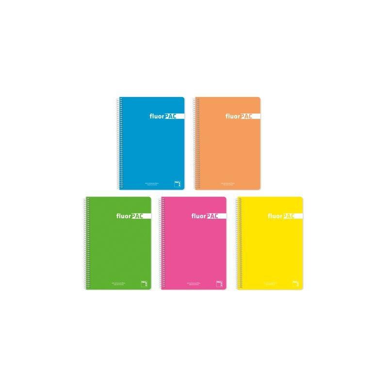 (16551) PACSA CUADERNO FLUORPAC 80H FOLIO 90GR 4X4MM TAPAS PP PACK 5 UD COLORES SURTIDOS (16551) PACSA CUADERNO FLUORPAC 80H FOLIO 90GR 4X4MM TAPAS PP PACK 5 UD COLORES SURTIDOS