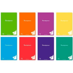 (20091) PACSA LIBRETA NOVENTAGRAMOS 48 HOJAS  RAYADA HORIZONTAL TAPAS CARTULINA PLASTIFICADA A5+ 90GR 8 C/SURTIDOS -6U-