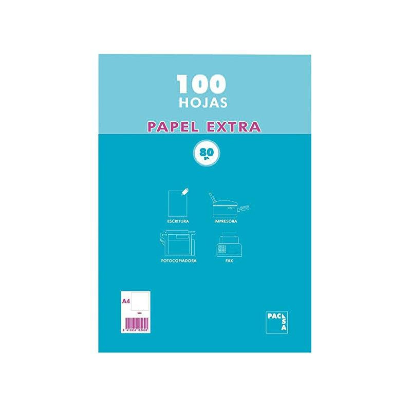 (21813) PACSA PAQUETE PAPEL EXTRA 100H A4 80GR 4X4MM SIN TALADROS RETRACTILADO BLANCO (21813) PACSA PAQUETE PAPEL EXTRA 100H A4 80GR 4X4MM SIN TALADROS RETRACTILADO BLANCO