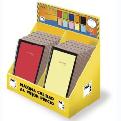 (E22/02) PACSA CUADERNO PLASTIPAC SERIE LUX 80H FOLIO 100GR 4X4MM EXPOSITOR 40 UD TAPA PP C/SURTIDOS VIVOS/PASTEL