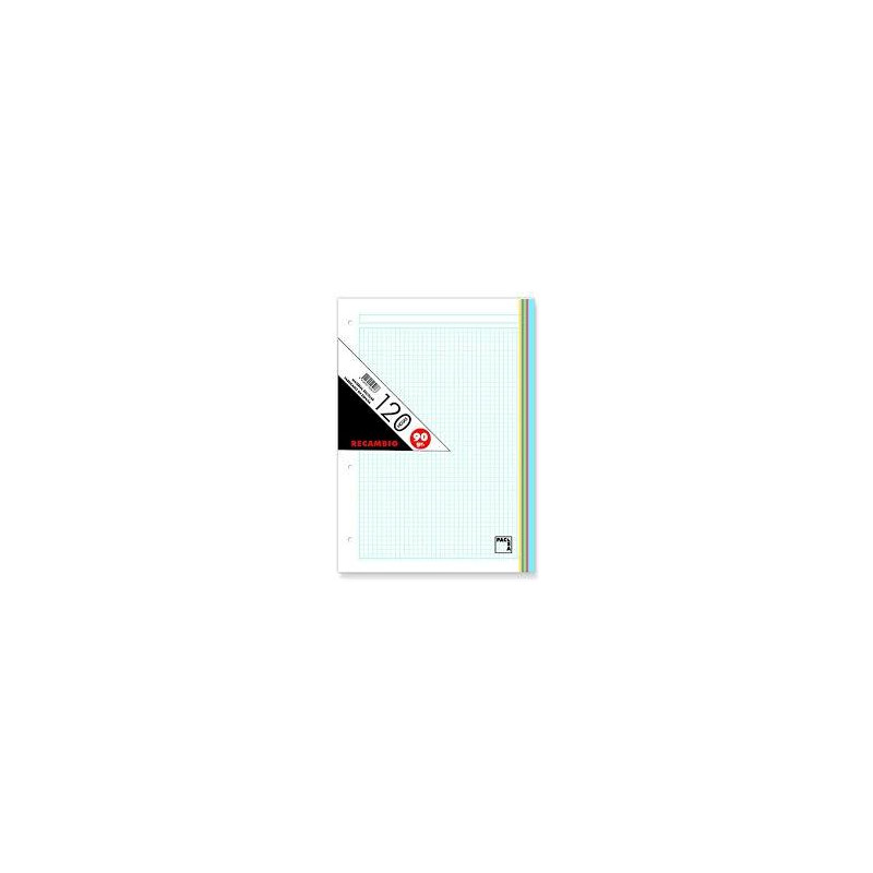 (21180) PACSA RECAMBIO 120H A4 90GR 5X5 + GRECA 4 TALADROS 5 BANDAS COLORES (21180) PACSA RECAMBIO 120H A4 90GR 5X5 + GRECA 4 TALADROS 5 BANDAS COLORES