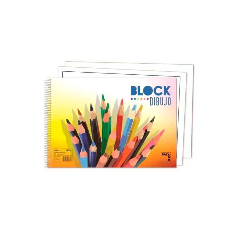 (18836) PACSA BLOC DIBUJO ESPIRAL 20H 230X330MM 130GR CON RECUADRO -10U- (18836) PACSA BLOC DIBUJO ESPIRAL 20H 230X330MM 130GR CON RECUADRO -10U-