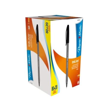 (S0977410) PAPER MATE BOLÍGRAFO INKJOY 100 CAP TRIANGULAR NEGRO CAJA 80+20 UD
