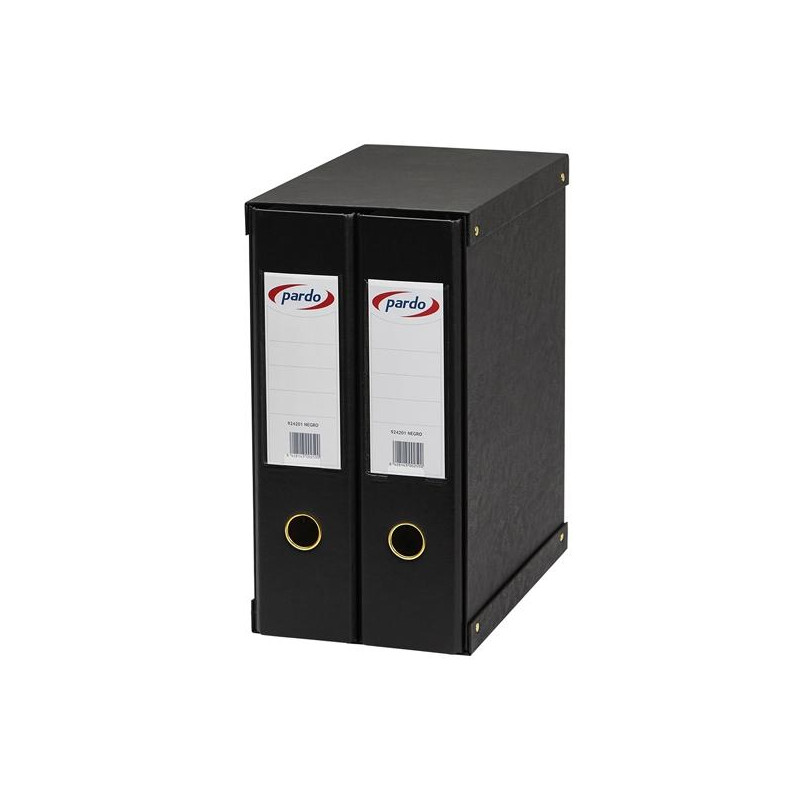 (924201) PARDO MÓDULO 2 ARCHIVADORES PALANCA 70MM FORRADO NEGRO