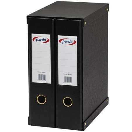 (924201) PARDO MÓDULO 2 ARCHIVADORES PALANCA 70MM FORRADO NEGRO