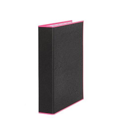 (992202) PARDO CARPETA ANILLAS 2X25MM A4 FORRADO NEGRO SOFT CON BORDE NEON ROSA