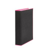 (992202) PARDO CARPETA ANILLAS 2X25MM A4 FORRADO NEGRO SOFT CON BORDE NEON ROSA