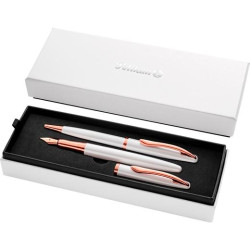 (400189916) PELIKAN SET BOLÍGRAFO + ESTILOGRÁFICA JAZZ NOBLE ELEGANCE TINTA AZUL COLOR PERLA ESTUCHE DE REGALO