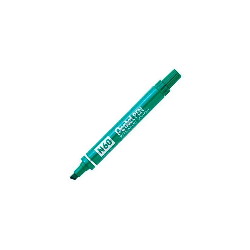 (N60-PENTEL-D) PENTEL PEN N60 MARCADOR PERMANENTE ALUMINIO PUNTA BISELADA VERDE -12U- (N60-PENTEL-D) PENTEL PEN N60 MARCADOR PERMANENTE ALUMINIO PUNTA BISELADA VERDE -12U-