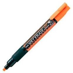 (SMW26-FO) PENTEL MARCADOR DE TIZA LÍQUIDA WET ERASE NARANJA CAJA 12 UD