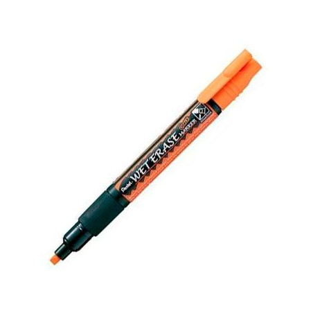 (SMW26-FO) PENTEL MARCADOR DE TIZA LÍQUIDA WET ERASE NARANJA CAJA 12 UD