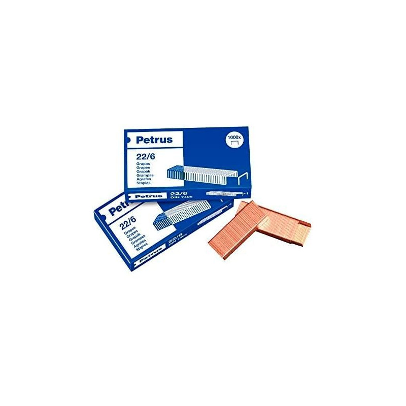 (55721) PETRUS GRAPAS 22/6 COBREADAS -CAJA DE 1000- (55721) PETRUS GRAPAS 22/6 COBREADAS -CAJA DE 1000-