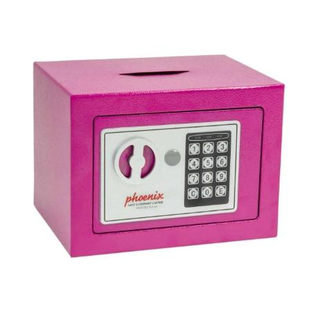 (SS0721EP) PHOENIX CAJA DE SEGURIDAD COMPACT HOME OFFICE 170X230X170MM 5L CERRADURA ELECTRÓNICA ROSA