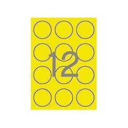 (02866) APLI ETIQUETAS ADHESIVAS CIRCULARES Ø60MM LÁSER 12 X 20H AMARILLO FLUORESCENTE