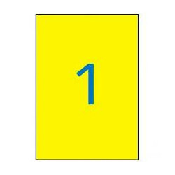 (02878) APLI ETIQUETAS ADHESIVAS 210X297MM LÁSER C/RECTOS 1 X 20H AMARILLO FLUORESCENTE