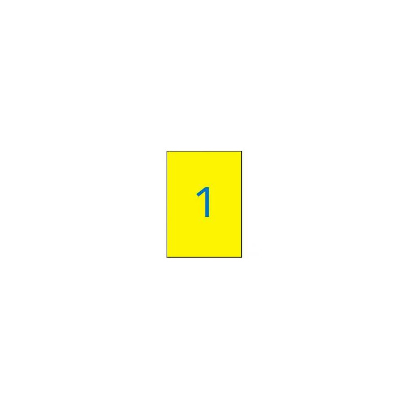 (02878) APLI ETIQUETAS ADHESIVAS 210X297MM LÁSER C/RECTOS 1 X 20H AMARILLO FLUORESCENTE (02878) APLI ETIQUETAS ADHESIVAS 210X297MM LÁSER C/RECTOS 1 X 20H AMARILLO FLUORESCENTE