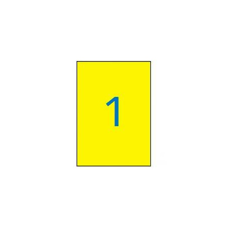 (02878) APLI ETIQUETAS ADHESIVAS 210X297MM LÁSER C/RECTOS 1 X 20H AMARILLO FLUORESCENTE