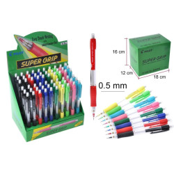(H-185-SL-60DPK) PILOT EXPOSITOR PORTAMINAS H-185 SUPERGRIP 0.5 CON GOMA EXPOSITOR 60 UD C/SURTIDOS