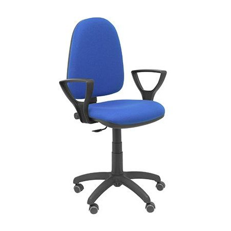 (04CPBALI229BGOLFRP) PIQUERAS Y CRESPO SILLA AYNA REGULABLE EN ALTURA C/ BRAZOS FIJOS RUEDAS DE PARQUÉ BALI AZUL