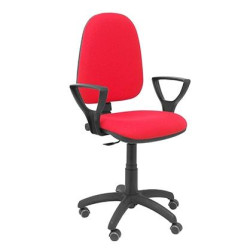 (04CPBALI350BGOLFRP) PIQUERAS Y CRESPO SILLA AYNA REGULABLE EN ALTURA C/ BRAZOS FIJOS RUEDAS DE PARQUÉ BALI ROJO