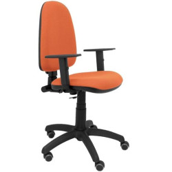 (04CPBALI363B10RP) PIQUERAS Y CRESPO SILLA AYNA GIRATORIA CONTACTO PERMANENTE BRAZOS/R RUEDAS DE PARQUÉ TEJIDO BALI MARRÓN