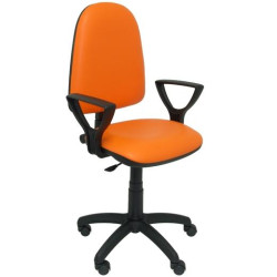 (04CPSPV83BGOLF) PIQUERAS Y CRESPO SILLA AYNA REGULABLE EN ALTURA C/ BRAZOS FIJOS SIMILPIEL NARANJA
