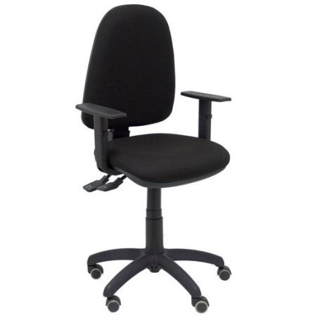(04SBALI840B10RP) PIQUERAS Y CRESPO SILLA AYNA S REGULABLE EN ALTURA C/ BRAZOS REGULABLES RUEDAS PARQUÉ TEJIDO BALI NEGRO