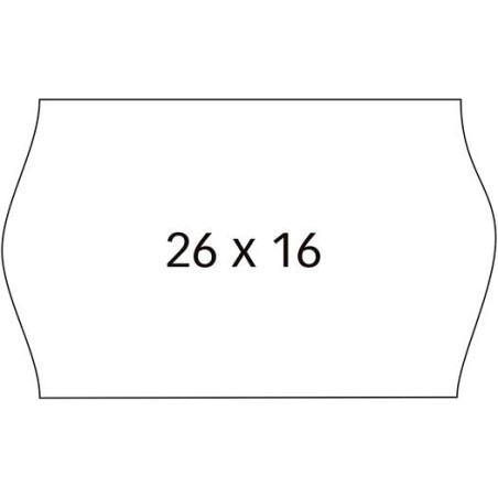 (100922) APLI ETIQUETAS PARA ETIQUETADORA DE PRECIOS 26X16MM C/SINUSOIDAL 6 ROLLOS DE 1000 BLANCO