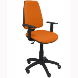 (14CPBALI308B10RP) PIQUERAS Y CRESPO SILLA ELCHE GIRATORIA CP BRAZOS REGULABLES RUEDAS DE PARQUÉ TEJIDO BALI NARANJA